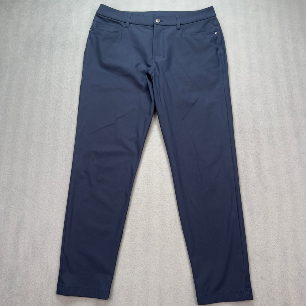 Lululemon ABC Pants Size 32 Navy Blue Mens Five Pocket Trousers